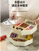 Axyaa Octagonal Dried Fruit Plate Double Layer Candy Box Snack Storage