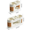 Axyaa Bathroom Essentials Set: Toothbrush Holder, Toothpaste Shelf, Cup Holder