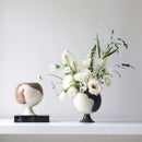 Axyaa Irregular Grain Ceramic Spherical Vase for Home Decor & Floral Arrangements