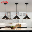Axyaa Wrought Iron Pendant Lights: Modern Loft Bar LED Chandelier for Home Decor