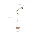 Axyaa Medieval Three-fold Robotic Arm Floor Lamp LED E27 Industrial Standing Lamp