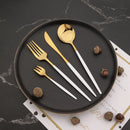 Axyaa 30-Piece White Gold Stainless Steel Cutlery Set