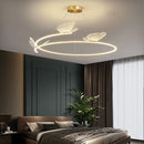 Axyaa Modern Butterfly Chandelier: Luxury Golden Circle Pendant Light for Living Room
