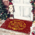 Axyaa Christmas Home Decoration Door Mat with Santa Snowman Tree Print