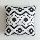 Axyaa Black White Embroidered Cotton Cushion Cover 45x45cm Square for Sofa Bed