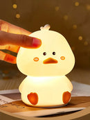 Axyaa Duck Patting Silicone Night Light for Kids Bedroom Decor & Sleep, Rechargeable LED Lamp