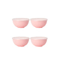 Axyaa Pink Plastic Bowls with Lids - Set of 4 - Reusable for Home, Kitchen, and On-the-Go