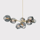 Axyaa Glass LED Chandelier: Modern Loft Decor Pendant Lamp for Living Room, Kitchen, and Villa