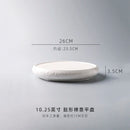 Axyaa Frosted White Texture Drum Flat Plate - Molecular Cooking Tableware