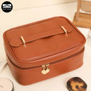 Axyaa Square PU Leather Makeup Organizer for Women's Cosmetic Storage
