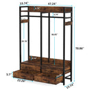 Axyaa Freestanding Closet Organizer with Drawers, Hooks, and Storage Shelf