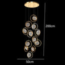 Axyaa Crystal Chandelier Stair Pendant Lamp Living Room Lighting