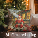 Axyaa Christmas Scenes Pillow Cover for Sofa Bedroom Car - Rectangular Cushion