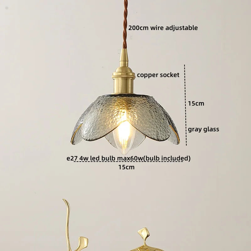 Axyaa Blue Glass LED Pendant Light Modern Nordic Suspension Luminaire