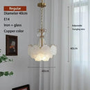 Axyaa Nordic Luxury Glass Shell Chandelier | Modern LED Pendant Light Fixture for Home Decor