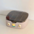 Axyaa Kawaii Desk Organizer with Sticker Lid - Cute Plastic Jewelry & Stationery Storage Box