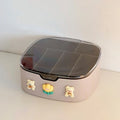 Axyaa Kawaii Plastic Desk Organizer with Sticker Lid for Cute Stationery Storage