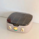 Axyaa Kawaii Plastic Desk Organizer with Sticker Lid for Cute Stationery Storage