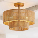 Axyaa Retro Hemp Rope Pendant Lights for Dining Room & Restaurant