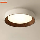 Axyaa Walnut LED Ceiling Lamp - Modern Nordic Light Fixture with Remote Control