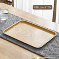 Axyaa Wood Grain Snack Plates - Food Dishes for Kitchen Storage & Serving