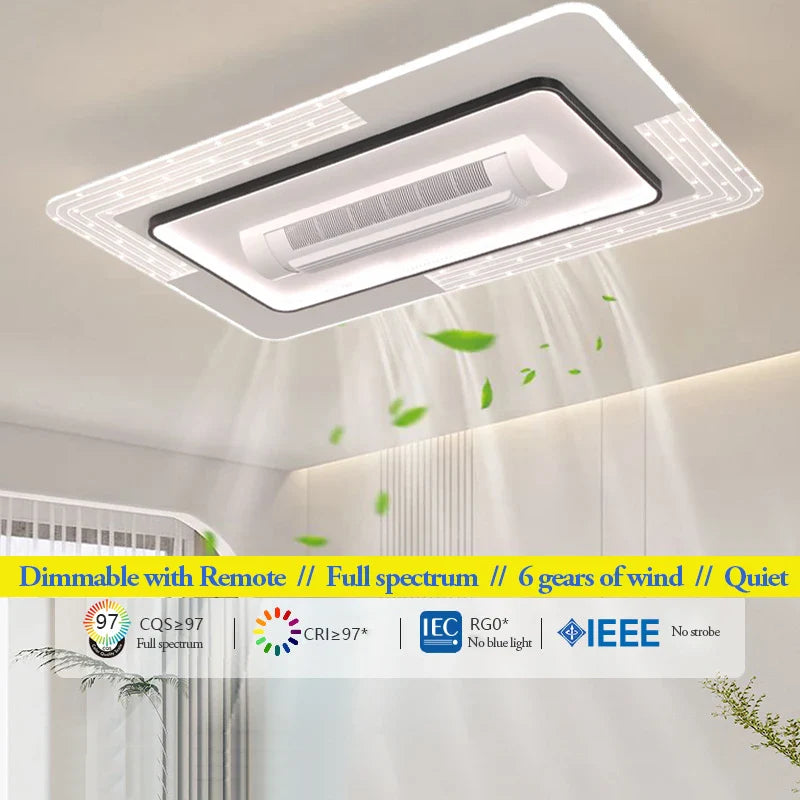 Axyaa Bladeless LED Ceiling Fan with Remote Control, Dimmable Modern Indoor Lighting