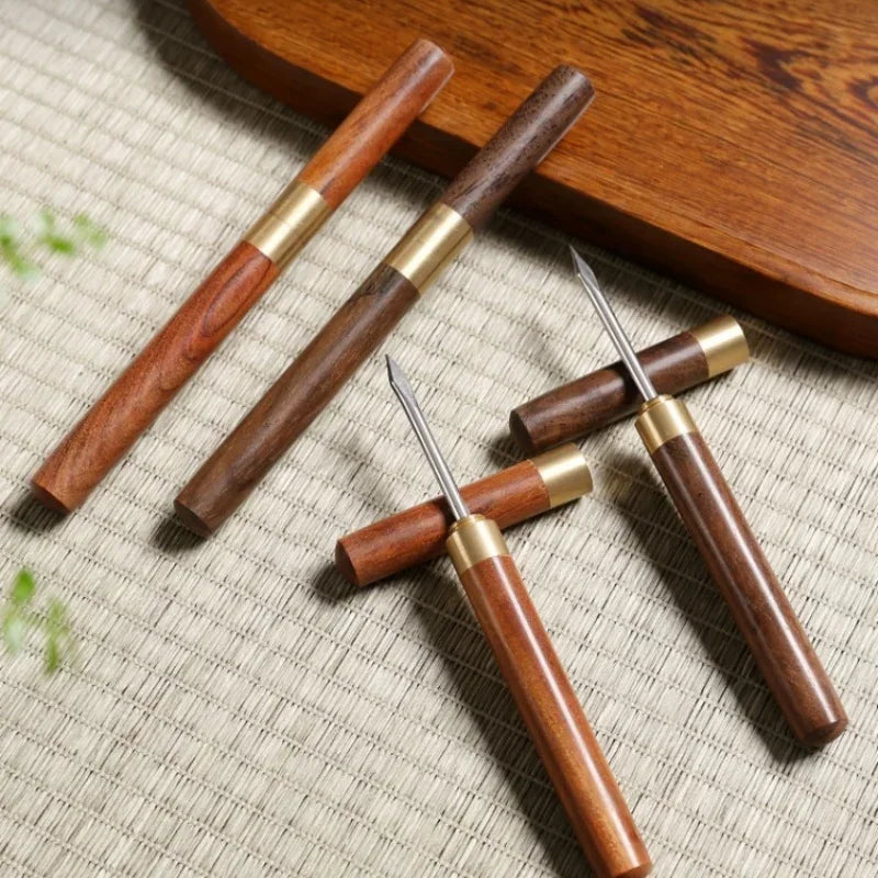 Axyaa Sandalwood Tea Needle Handmade Rosewood Tea Set Stainless Steel Ebony