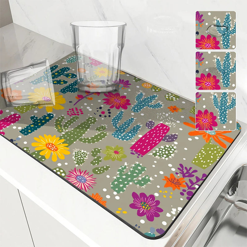 Axyaa Absorbent Draining Mat for Kitchen & Bathroom