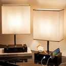 Axyaa Set of 2 Rechargeable LED Table Lamps with USB Ports & Phone Stands
