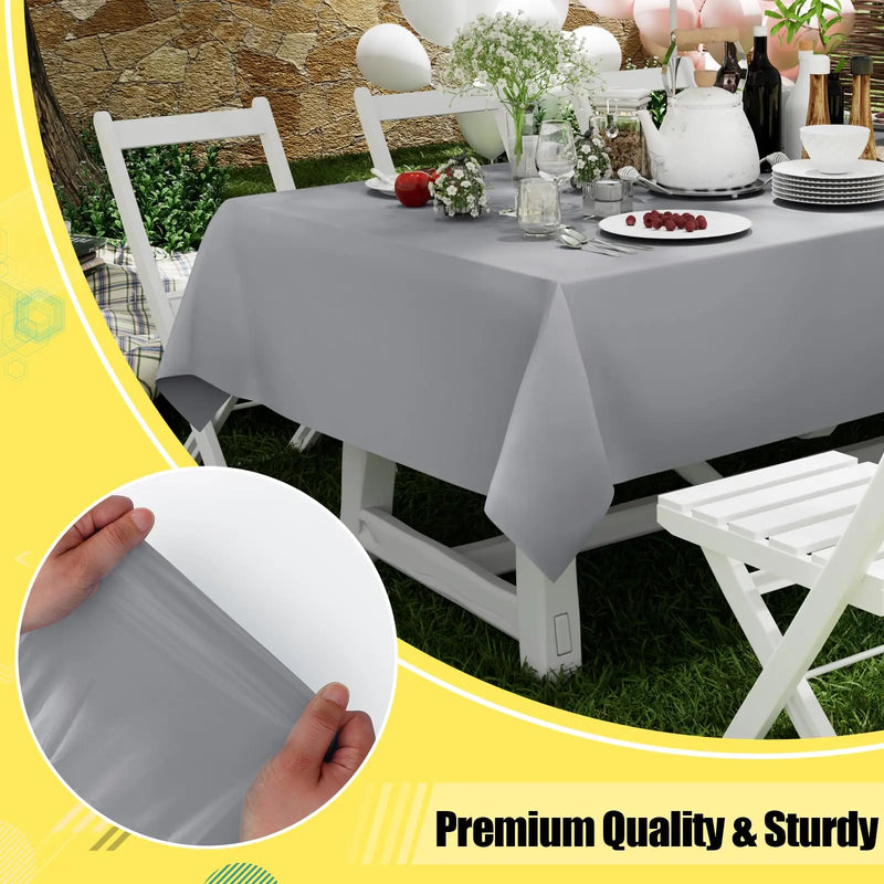 Axyaa Waterproof Plastic Table Covers 54X108inch