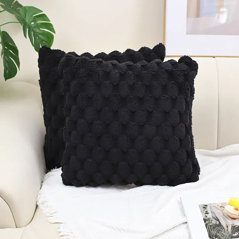 Axyaa Winter Plush Cushion Cover - Sofa Bed Room Decor Pillowcase