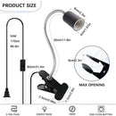 Axyaa Ceramic Clamp Light Socket with Adjustable Gooseneck Bedside Lamp Holder