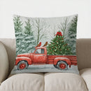 Axyaa Winter Birds & Mailbox Printed Pillow Cover for Sofa, Bedroom, Car