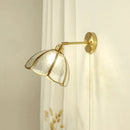 Axyaa Brass Glass Wall Lamp E27 Socket, Elegant Nordic Design, Pull Switch Option