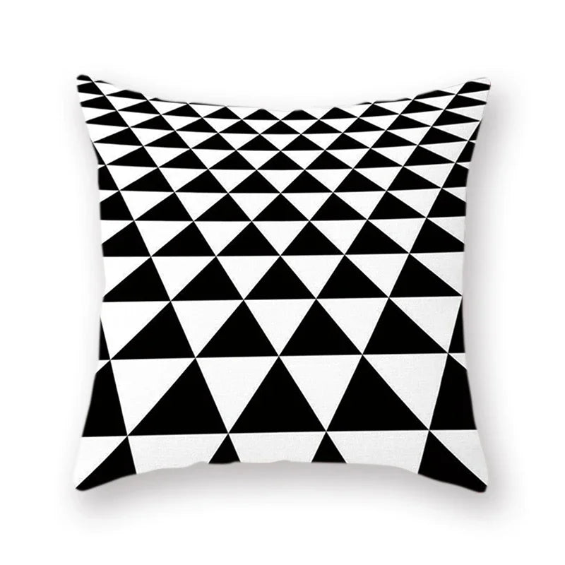 Axyaa Abstract Geometry Letter Print Cushion Cover - 45x45cm