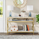Axyaa 3-Tier Console Table: 55" Sofa Entryway Hallway Table, Open Storage Shelves