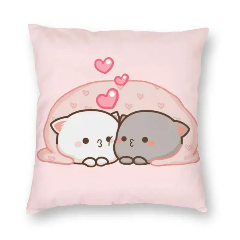Axyaa Bedroom Living Room Couple Cute Cat Fishing Goma Federa Decor Set