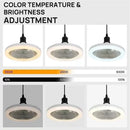 Axyaa 2-in-1 LED Fan Ceiling Light, 3-Speed E27 Lamp, Remote Control, Living Room & Bedroom