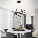 Axyaa Geometric Rotating Branch Chandelier for Nordic Living Room Hall Bedroom