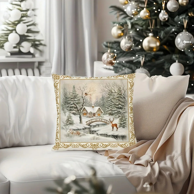 Axyaa Christmas Winter Pillowcase Set