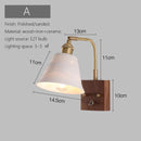 Axyaa Wood Ceramic Wall Sconce Lamp Brass Glass LED Wall Light