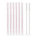 Axyaa Glass Straw: Colorful Eco-Friendly Reusable Cocktail, Smoothie Bar Accessories