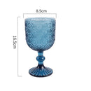 Axyaa Spiral Floral Embossed Goblet Set - 300ml Vintage Wine Glasses Cozy Collection