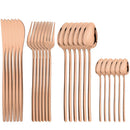 Axyaa Gold Mirror Stainless Steel Cutlery Set for Dining Wedding Restaurant