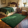 Axyaa Plush Green Area Rug for Modern Home Decor & Cozy Living Spaces