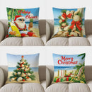 Santa Beach Cheer Pillow Cover by Axyaa: Festive Coastal Decor for Home & Car