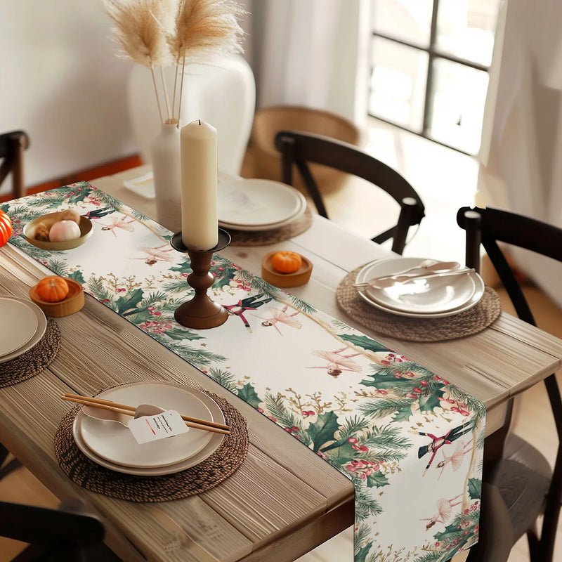 Nutcracker Holiday Table Runner by Axyaa - Festive Dining Room Decor