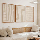 Bohemian Beige Canvas Prints Set by Axyaa - Modern Abstract Art for Home & Office