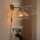 Axyaa Vintage Copper Glass Wall Sconce Indoor Bedside Light Fixture