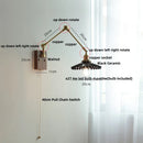 Axyaa Walnut Wood Swing Arm LED Wall Lamps - Nordic Modern Design